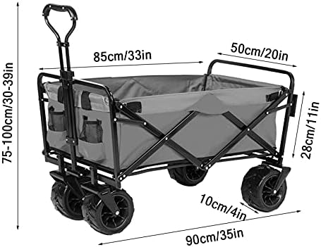 Outdoor Foldiutility Wagon Wagon with Wheels Heavy Duty Outdoor Cart for Campigarden Beach with Cup Holders, Load-Bea90Kg/198Lbs/Style 7/a