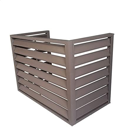 Outdoor AC Unit Aluminum Cover Mini Split Air Conditioner Winter Protection Noise Reduction Plant Stand Shelf Protect Your Unit and Enhance Your Outdoor Space (Brown 100*50*70cm/40*20*28in)
