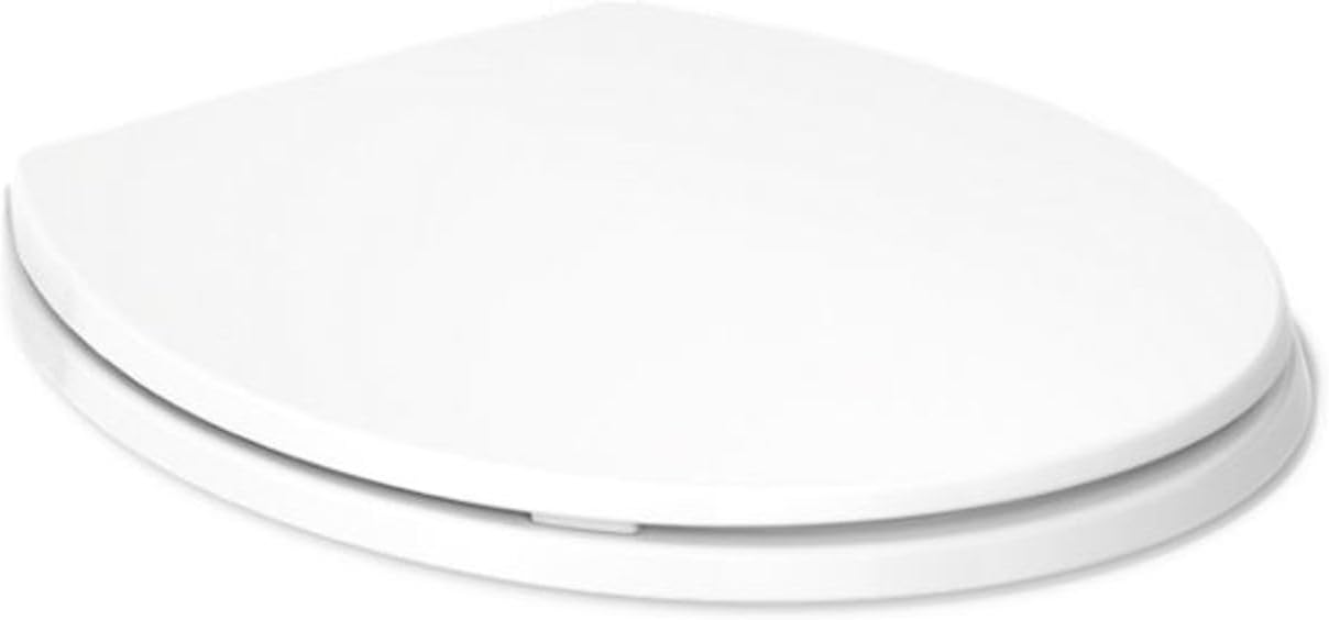 KOHLER 20111-0 Brevia, Slow Close Toilet Seat, Round Toilet Seat, Grip-Tight Bumpers Quick-Attach Hardware, White