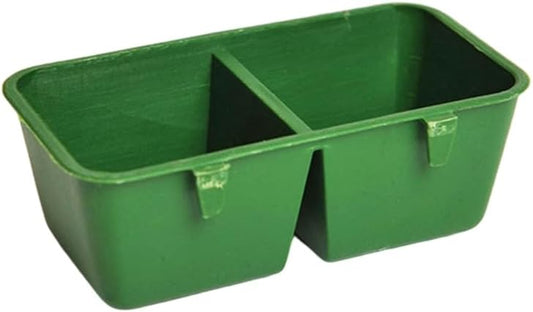 Bird Feeder Cup for Cage Hanging Plastic Conjoined 2 Cups Water Feed Trays for Parakeet for Poultry Feeding Poultry Feeding Cups Hanging Feeder