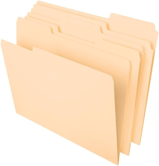 Pendaflex File Folders, Letter Size, 8-1/2" x 11", Classic Manila, 1/3
