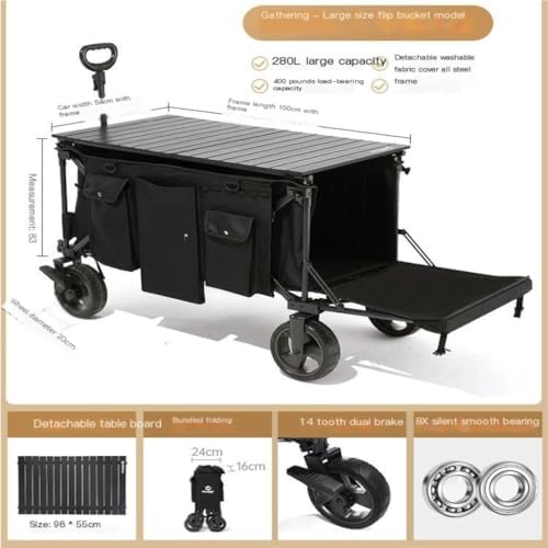 Portable Camping Cart,Outdoor Beach Trolley Cart for Camping and Picni