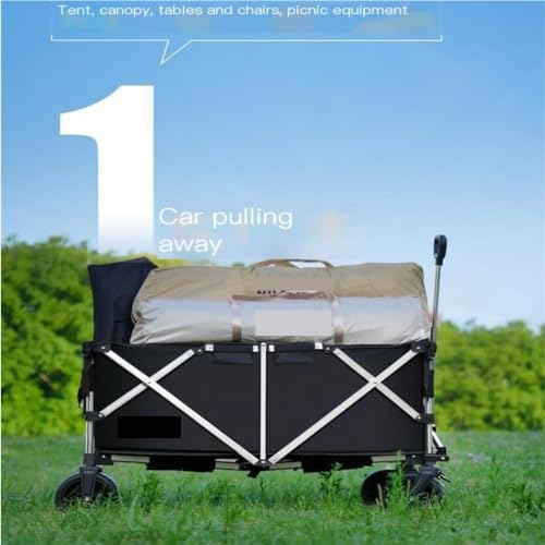 Portable Camping Cart,Outdoor Aluminum Alloy Folding Camping Table wit