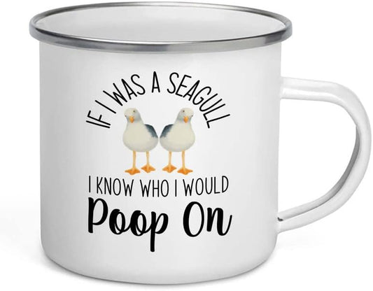 Bird Lover Camper Mug 12oz - Seagull poop on - Hummingbird Nest Cage P