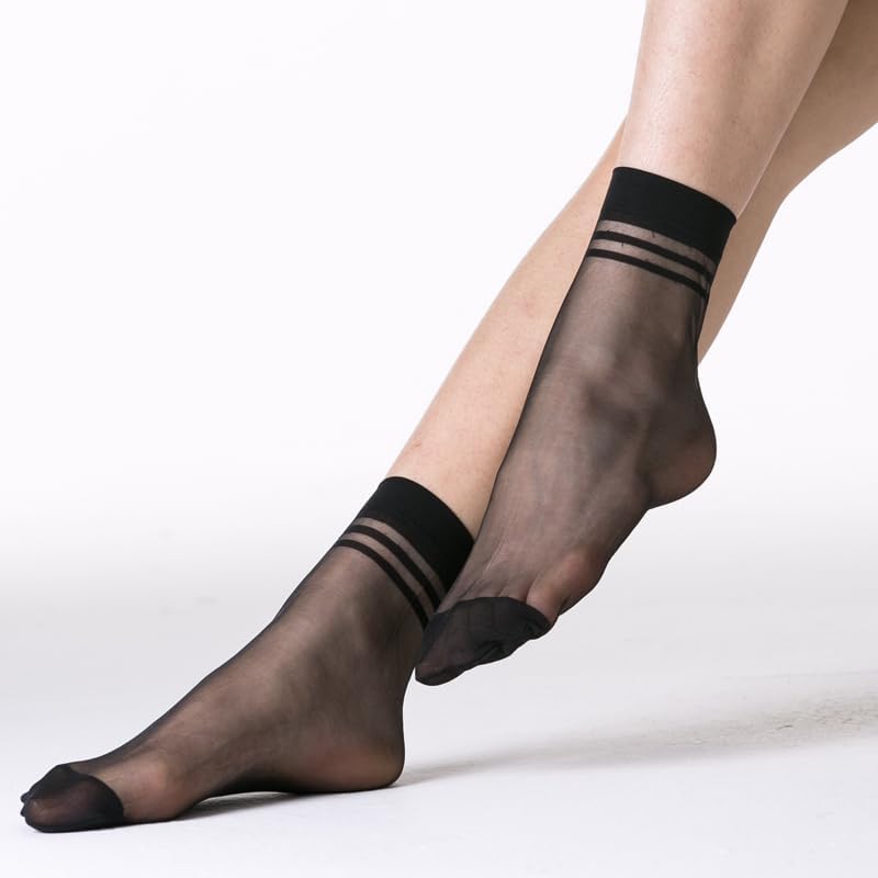 20 Pairs Women's Ankle Sheer Nylon Socks Summer Thin Soft Tight Hosier