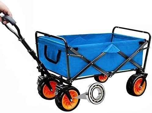 Portable Camping Cart,Outdoor Folding Utility Wagon Storage Trolleys Load-Bearing 80kg / 176lbs Multi-Function Shopping Cart Camping Picnic
