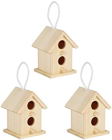 Wooden Bird House 3Pcs Innovative Outdoor Wooden Bird House Nesting Ca