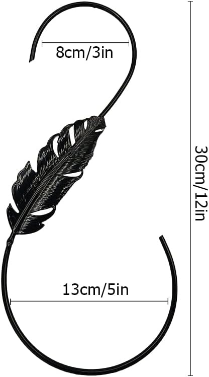 Metal Bird Feeders Hanger 11.8-Inch,Pack of 2 Large Bird Feeders Hanger with Feather Design for Wind Chimes, Lanterns,Bird Feeder (Feather)