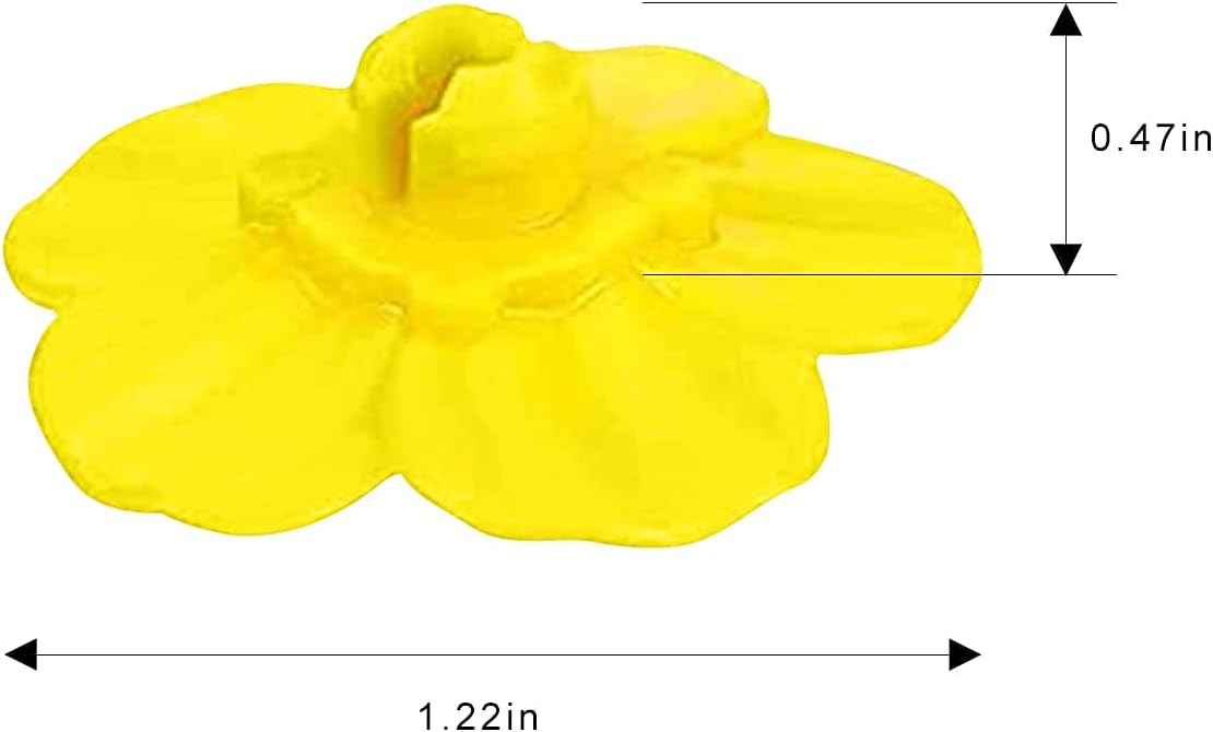 24 PCS Hummingbird Feeder Parts Hummingbird Feeders Replacement Flowers for Outdoors Bird Feeding Ports Replacement Parts of Window Hanging Bird Feeder (Red & Yellow & Orange)