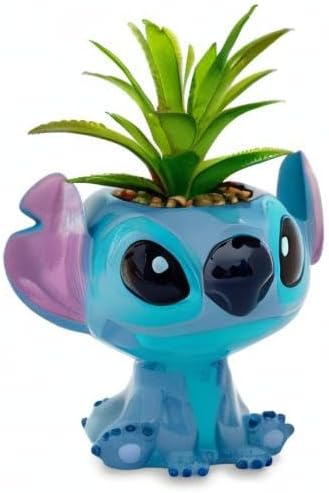 Toynk Disney Lilo & Stitch Full Body 5-Inch Ceramic Planter with Artificial Succulent