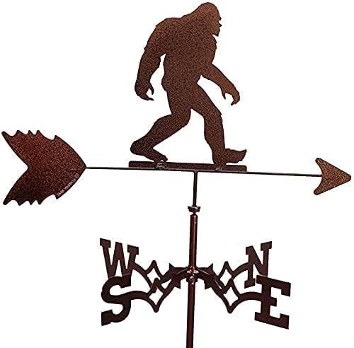 Metal Weather Vane Wind Direction Measuring Instrument Roof Installation Weather Vane Farm Scene Garden Art Deco Accessories (Sasquatch)
