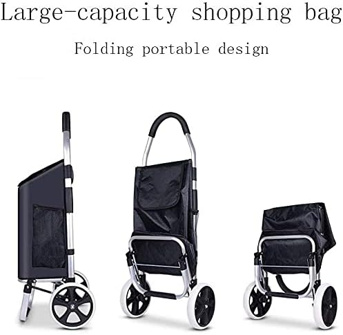 JSEIAJB Trolley cart on Wheels Woman Shopping cart Foldable Shopping B