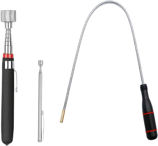 3 Pack Telescoping Magnet Pick-up Tool Set - Retrieving Telescoping Ma