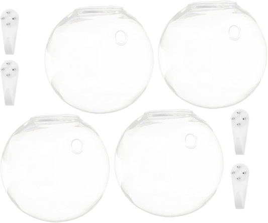 Hanging Wall Planter Glass Vase Set, 4pcs 10cm Hydroponic Terrarium Gl
