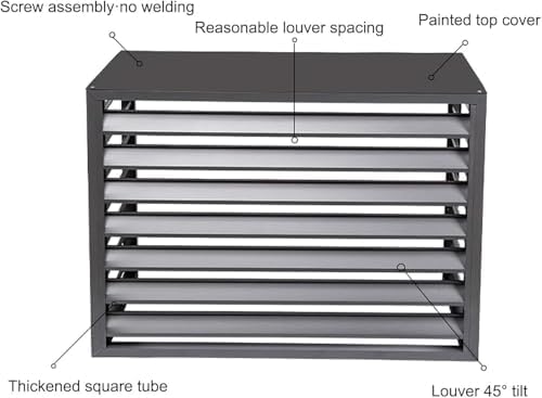Aluminum Mini-Split AC Condenser Cover with Fencing & Built-in Plant Stand - Outdoor Air Conditioner Unit Protection (Size: 110x60x80cm / 43x24x32in, Color: White)