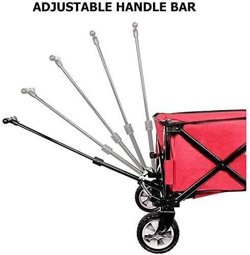 Portable Camping Cart,Foldable Outdoor Utility Wagon Cart with Adjustable Handle, Heavy Duty Garden Trolley for Beach, Sports, Shopping, 80kg Load Capacity, Removable Fabric, EAS