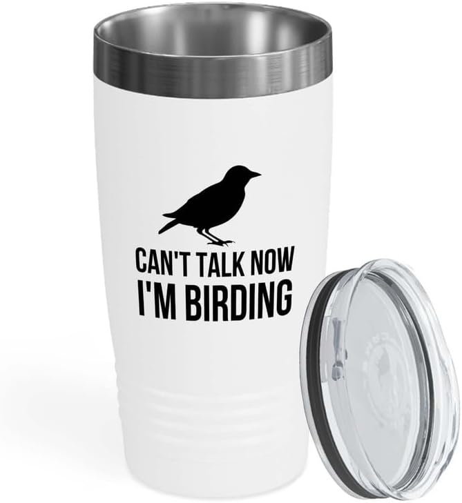Birding White Edition Viking Tumbler 20oz - I'm birding - Bird Feeder 
