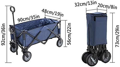 Portable Camping Cart,Outdoor Folding Utility Wagon Wagon Cart Heavy Duty Outdoor Beach Wagon with Wheels Home Shopping Trolley Load-Bearing 80kg / 176lbs 2 Colors