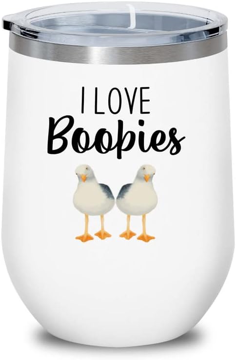 Bird Lover White Edition Wine Tumbler 12oz - Love boobies - Hummingbir