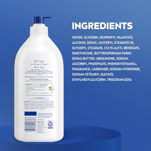 NIVEA Sheer Hydration Skin Firming Body Lotion with Q10 and Vitamin C,