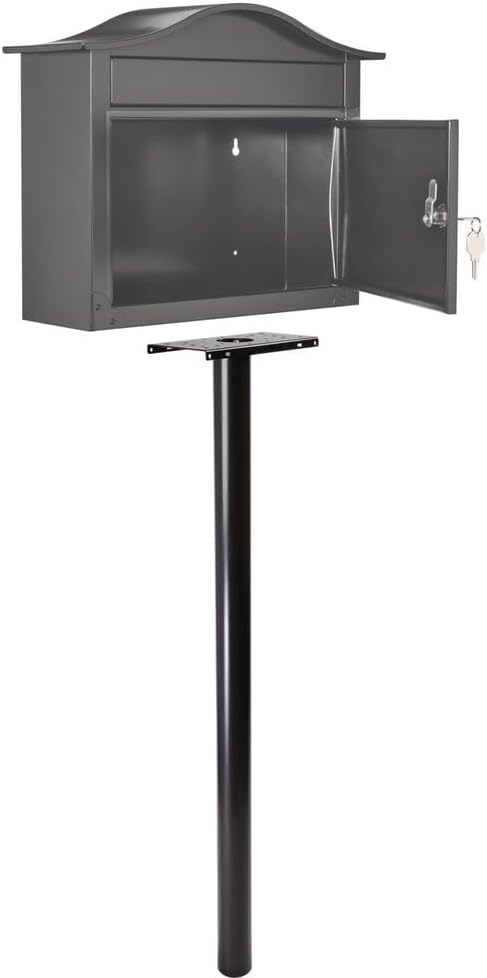 Architectural Mailboxes 7516B-10 Pacifica In-Ground Steel Mailbox Post, Alloy Steel, One Size, Black