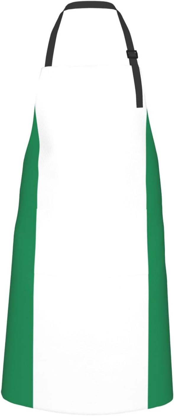 Flag of Nigeria Print Laundry apron 28x33 In Waterproof Kitchen Apron with Pockets for Cooking Baking