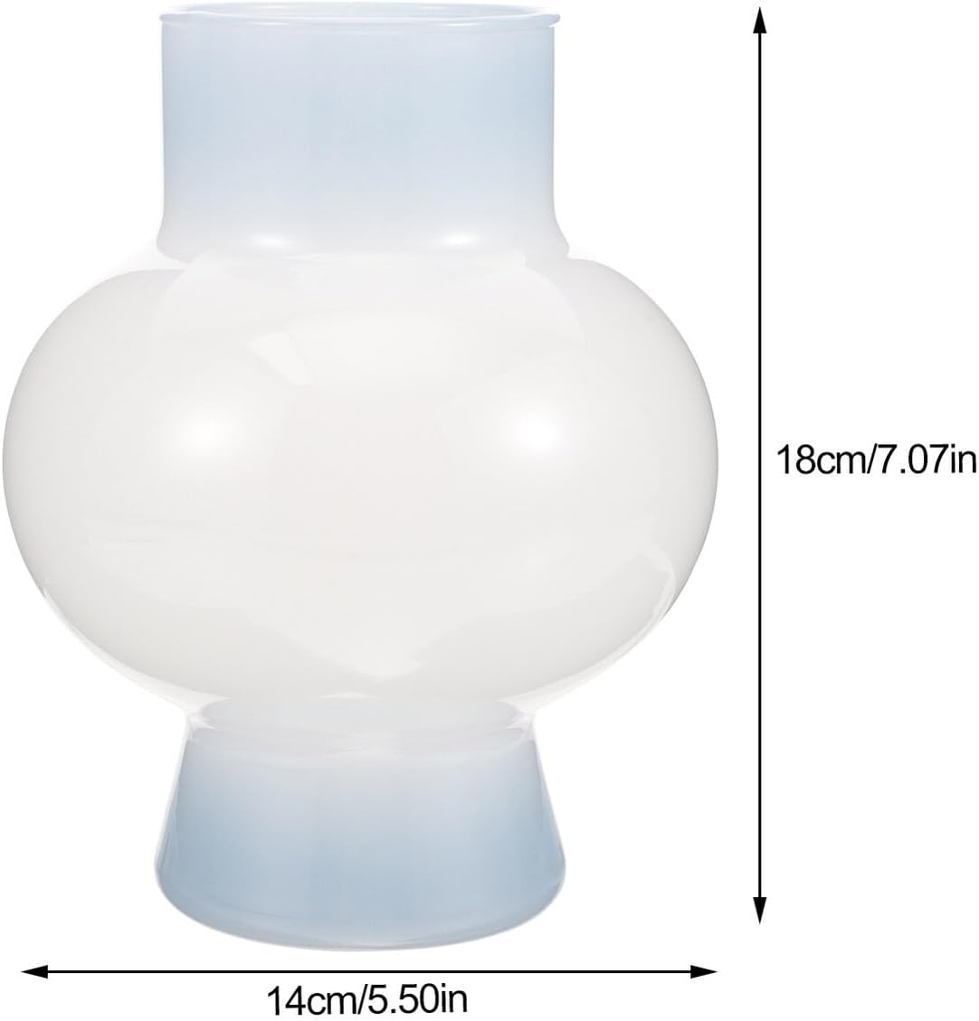 Ceramic Flower Pot Glass Vase Small Planting Pot Milk White French Style Decorative Planter for Indoor Living Room Floral Arrangement