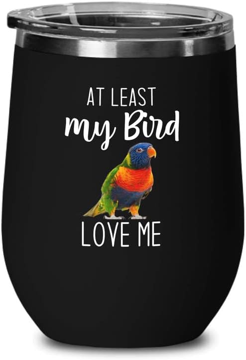 Bird Lover Black Edition Wine Tumbler 12oz - Bird loves me - Hummingbi