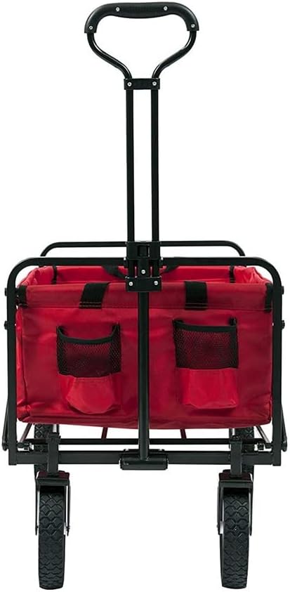HBJWOV Folding Garden Outdoor Park Utility Wagon Picnic Camping Cart with Replaceable Cover (Standard Size 8" Wheels)(D)
