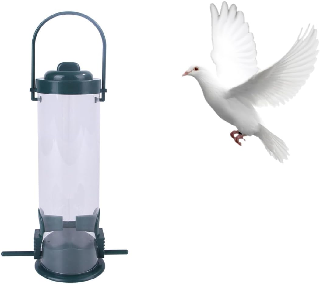Bird Feeder Hanging Seed Holder Bird Food Container Dispenser Automatic Plastic Supplies for Outoor Wild Birds, Bird Seed Feeder