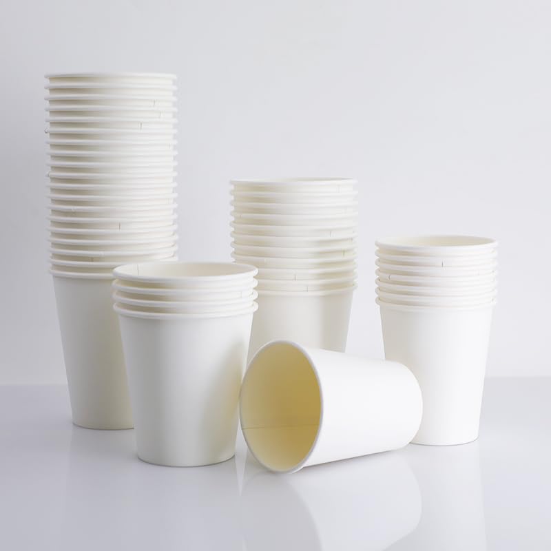 Amazon Basics Disposable Paper Cups for Hot and Cold Beverages, 12 oun