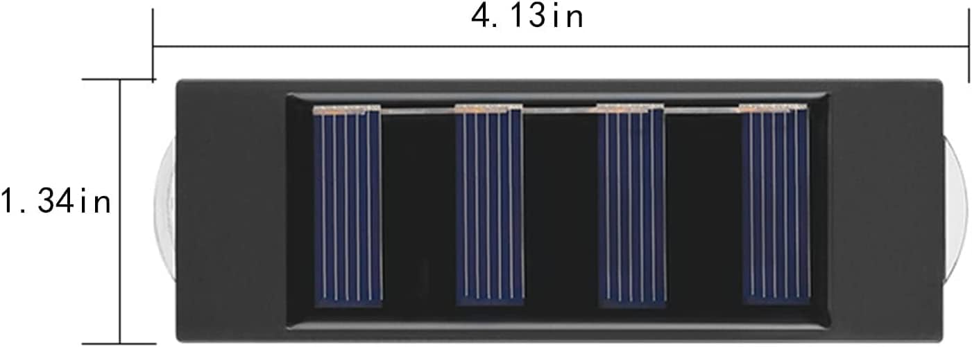 Outdoor 4 Pack LED Solar Aluminium Indoor Wall Lamp Waterproof Sconce Porch Spot Lights for Backyard Garden Garage Yard Vintage(White Light)