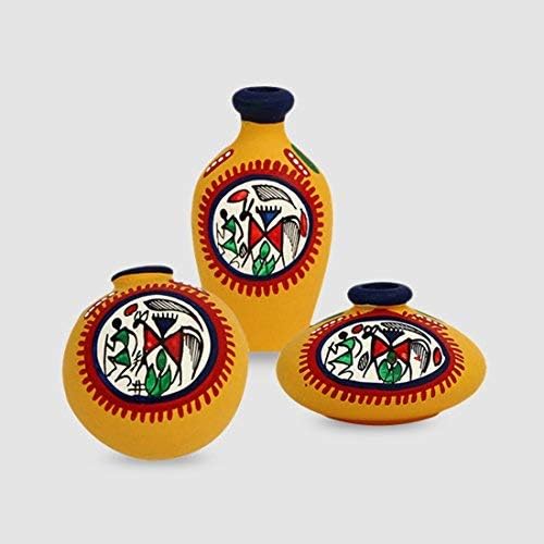 Western Eiderdown Presents Terracotta Warli Hand-Painted Living Room D