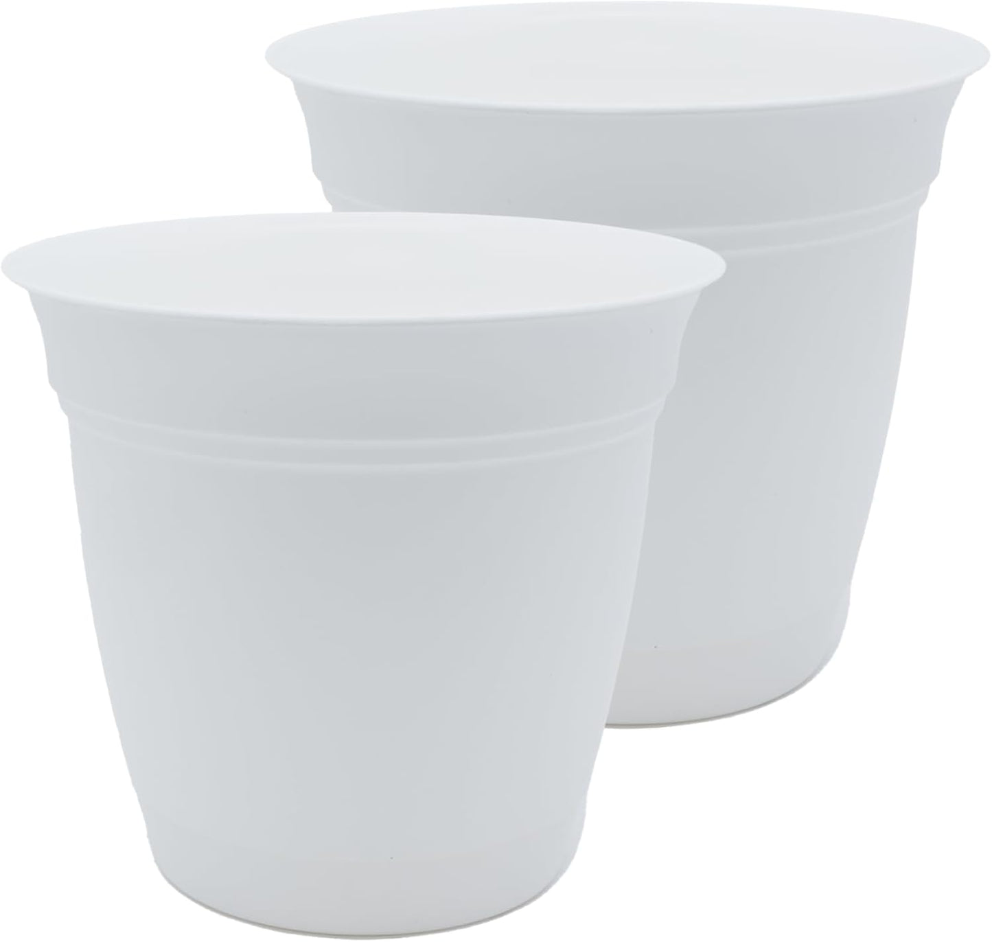 The HC Companies 12 Inch Eclipse Round Planter Pots with Drainage Hole