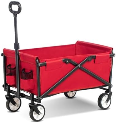 Collapsible Wagon Cart with Wheels Foldable Folding Wagons Carts Silen