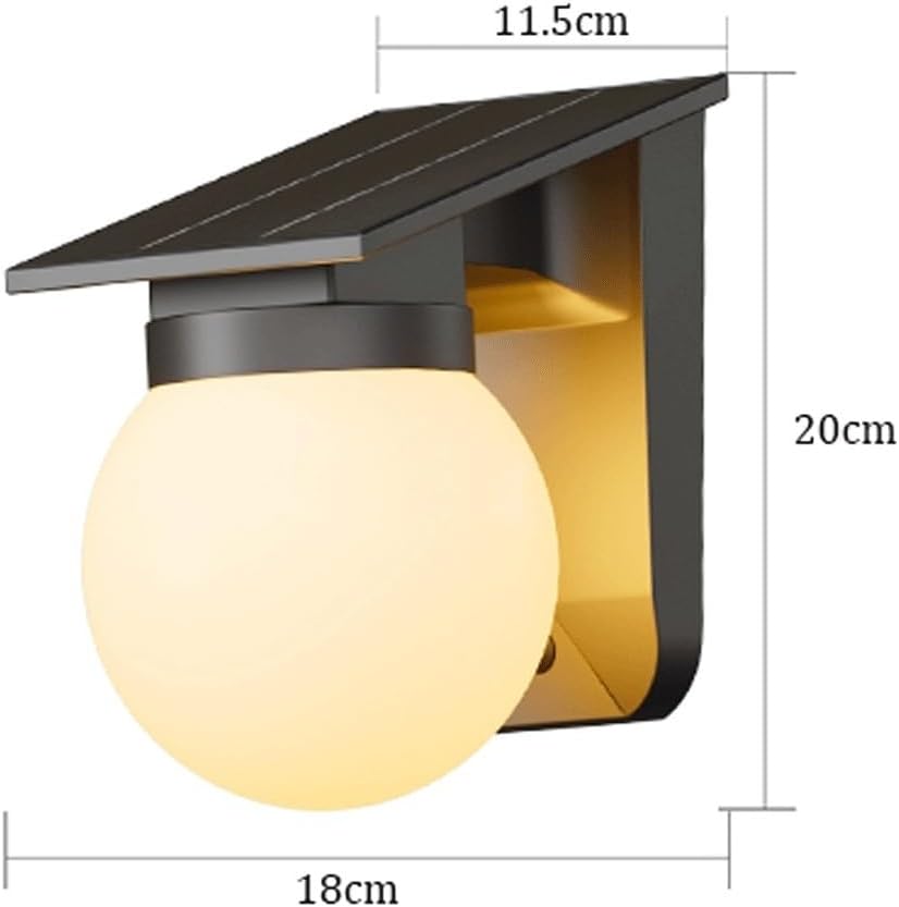 Solar Outdoor Wall Sconce Globe LED Exterior Wall Lamp Wireless Dusk to Dawn Outdoor Wall Light Waterproof PC Wall Lantern Porch Light for Patio Terrace Garage Villa Garden Storefront Cottage