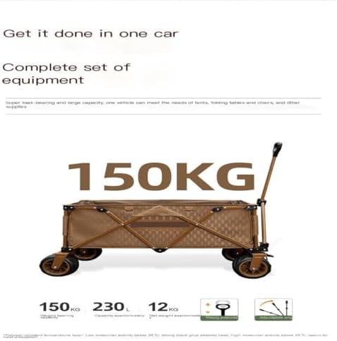 Portable Camping Cart,Outdoor Beach Camping Folding Trolley Cart with Portable Picnic Table Lightweight and Convenient for Gathering and Camping Trips