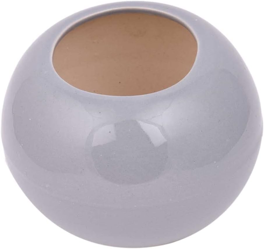 Indian Shelf Handmade Ceramic Light Purple Round Shape Pot Pack of 1 P