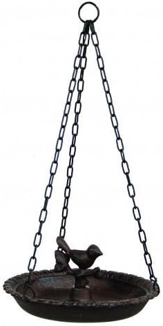 Hanging Birdbath Feeder Cast Iron Patio Garden Yard