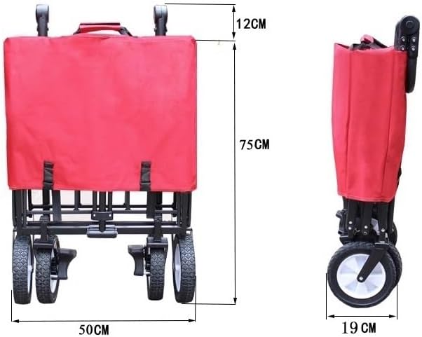Folding Wagon Cart Beach Wagon Grocery Wagon Outdoor Folding Utility Wagon Heavy Duty Shopping Cart Garden Truck Adjustable Handle Folding Camping Wagon Wagon Garden Wago
