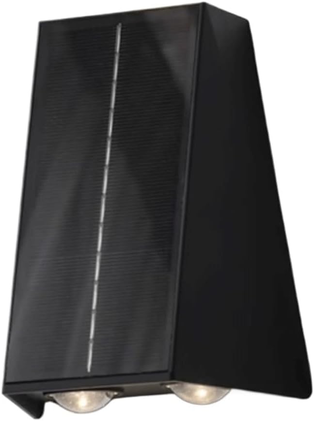 Solar Outdoor Wall Sconce, Up and Down Waterproof Wall Lamp, Wireless Solar Powered Wall Mounted Fixture, Exterior Wall Light with Motion Sensor for Garden Fence Patio Backyard Deck House