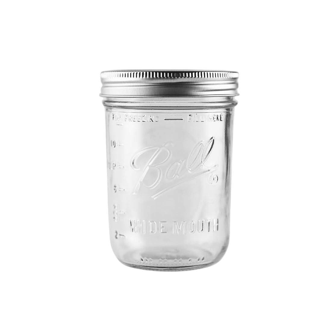 Ball - 16 oz Wide Mouth Glass Mason Jars | 6 Pack Jars with Airtight L