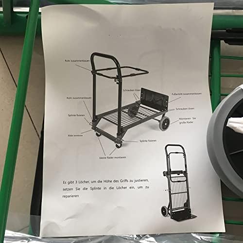 JSEIAJB Home Garden Folding Trolley Utility Wagon Foldable Trolley Grocery Cart Portable Trolley 4Wheel Multifunctional Forklift Trolley