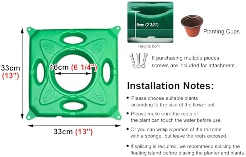 Aquarium Water Plants Floating Planter Basket Outdoor Plant Island for