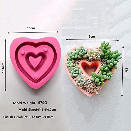 Silicone Concrete Flower Pots Molds,Silicone Planter Molds I Love U Design Succulent Plant Flowerpot Moulds Cement Clay Molds DIY Handcraft Decoration Tool