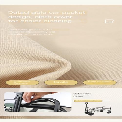 Portable Camping Cart,Foldable Beach Trolley Cart for Camper Outdoor Stroller Travel Equipment Supplies for Picnic Outdoor Carts for Camping Black Color