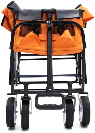 Collapsible Folding Wagon Cart - Lightweight All-Terrain Utility Cart for Camping, Shopping, Gardening, Sports, and Fishing - Portable, Durable, Easy to Store