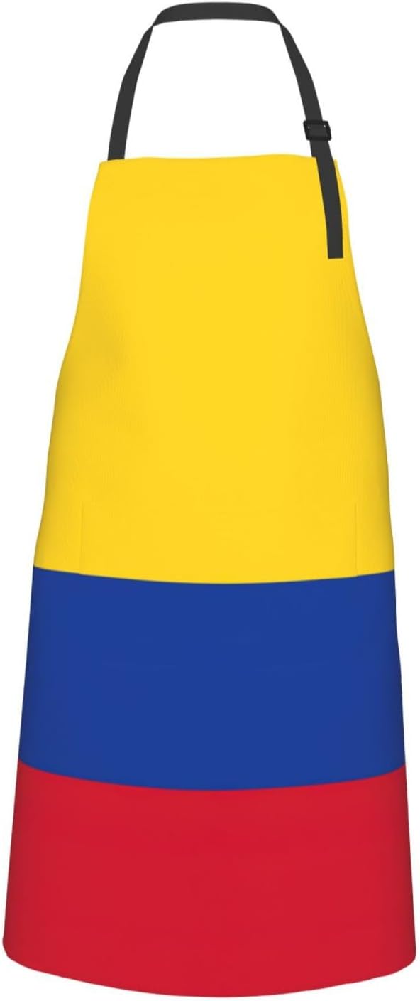 Flag of Colombia Print 28 x 33in Waterproof Apron with Pockets Fashionable Versatile Smock for Baking