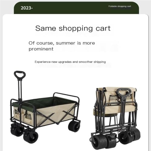 Portable Camping Cart,Outdoor Foldable Beach Trolley Cart for Camping and Picnics Portable Hand Operated Camper Cart with Trailer for Outings