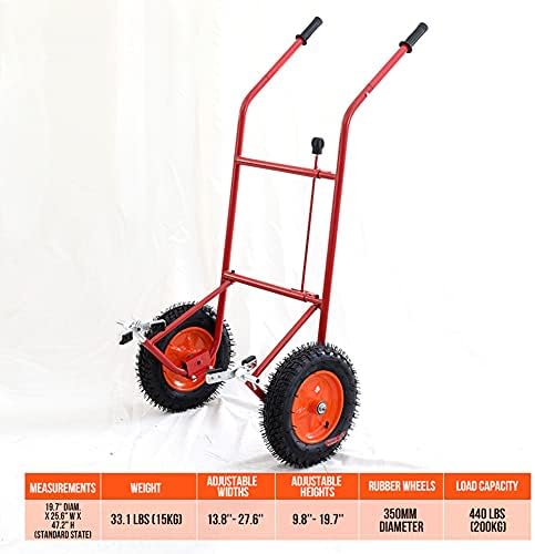 Adjustable Garden Pot Mover with Flat-Free Wheels - Heavy-Duty Potted Plant Transporter, Max 440 Lbs Capacity, Includes Assembly Tool for Effortless Gardening
